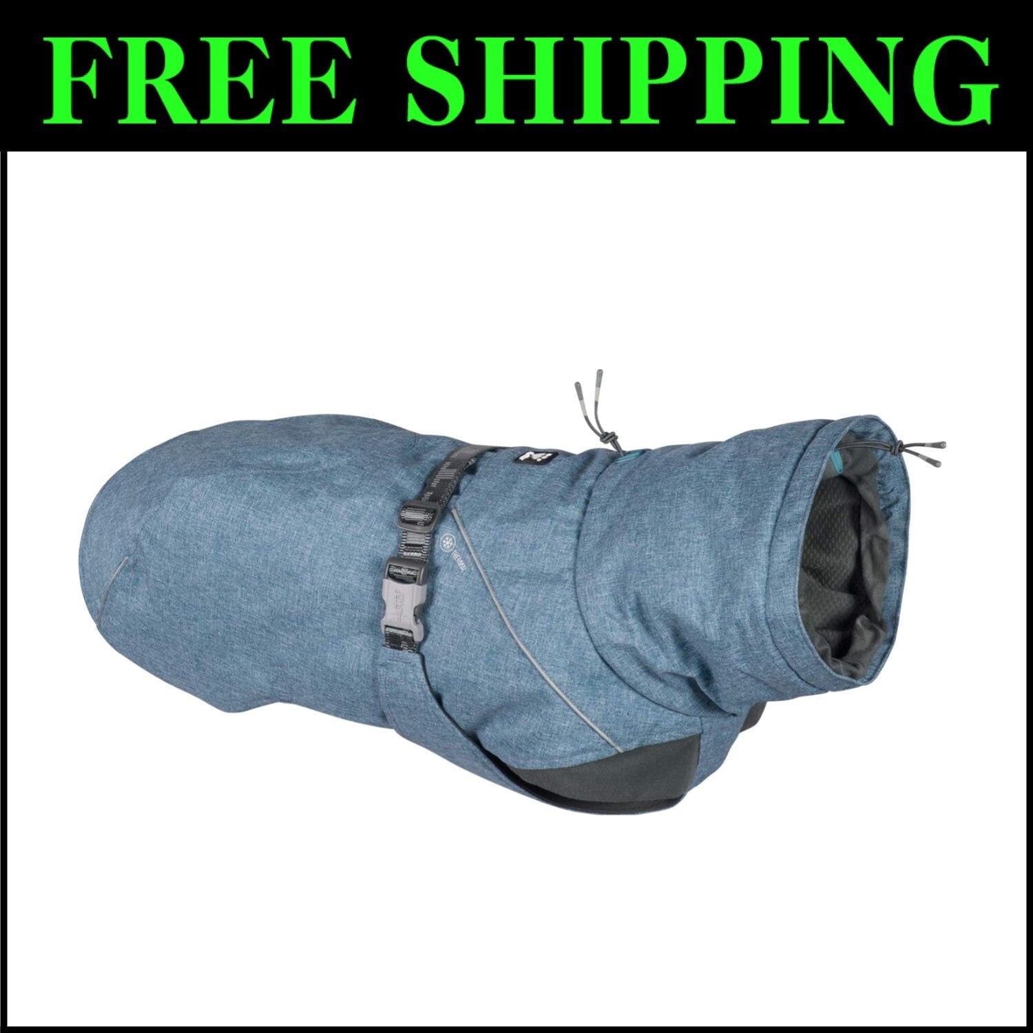 Adjustable Bilberry Dog Coat - 18-Inch Winter Jacket with Reflective Piping