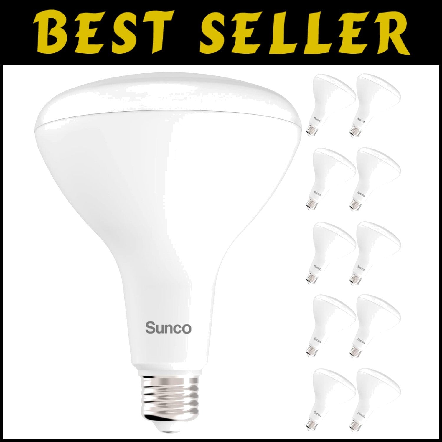 Energy Star Certified BR40 LED Flood Lights - 10-Pack Dimmable, 25,000 Hour Life