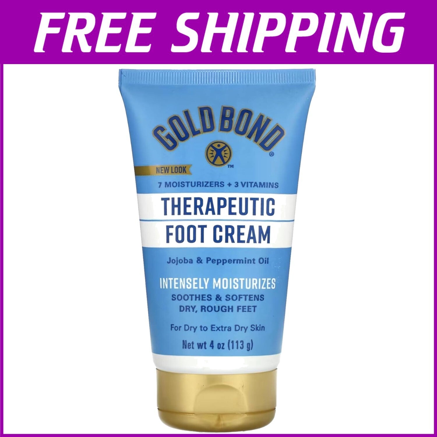 Quick Absorbing Foot Cream with Urea - 4 Oz Tube, Set of 6 for Daily Care