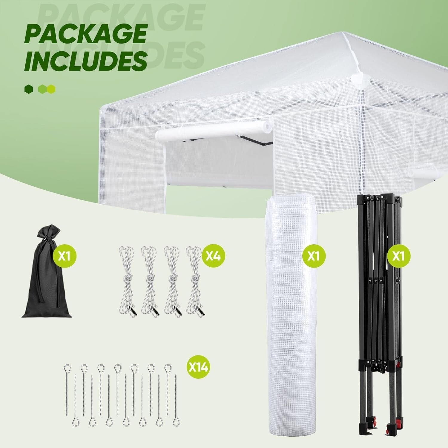 Spacious 8x8 ft Portable Greenhouse with Roll-Up Zippers for Ideal Growth