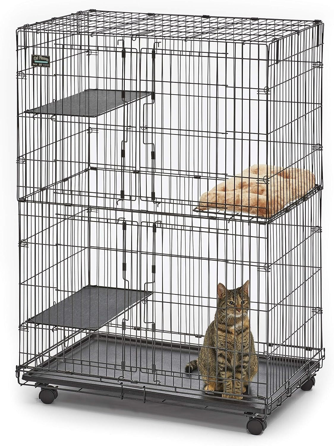 Spacious Cat Playpen with 3 Adjustable Platforms & Leak-Proof Base - 36"x23"x50"