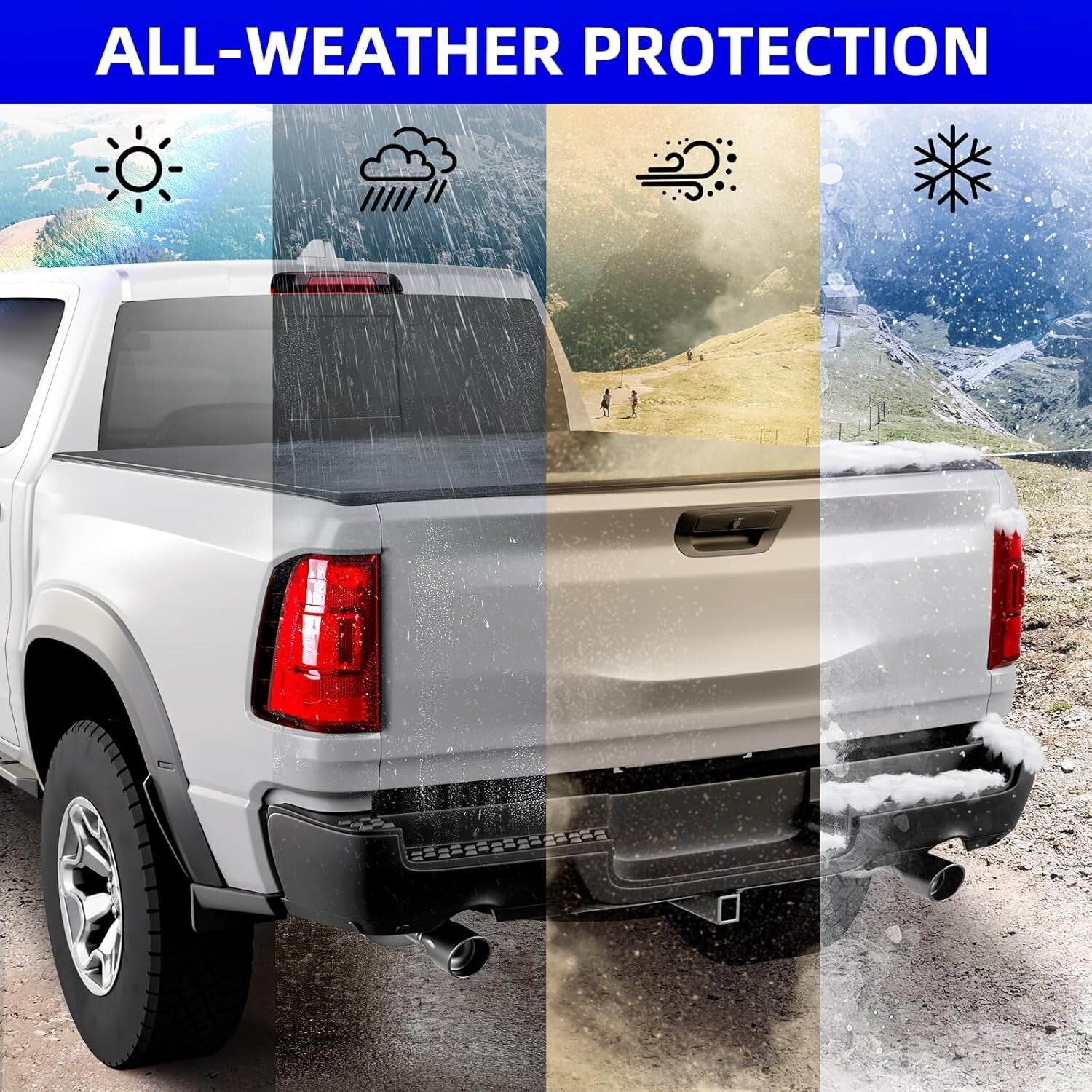 Protective Vinyl Truck Bed Cover for 2019-2025 Ram 1500 - Weather Resistant