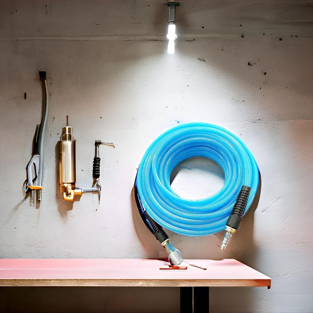 Durable 50ft PU Reinforced Non-Kinking Air Hose with Brass Quick Coupler