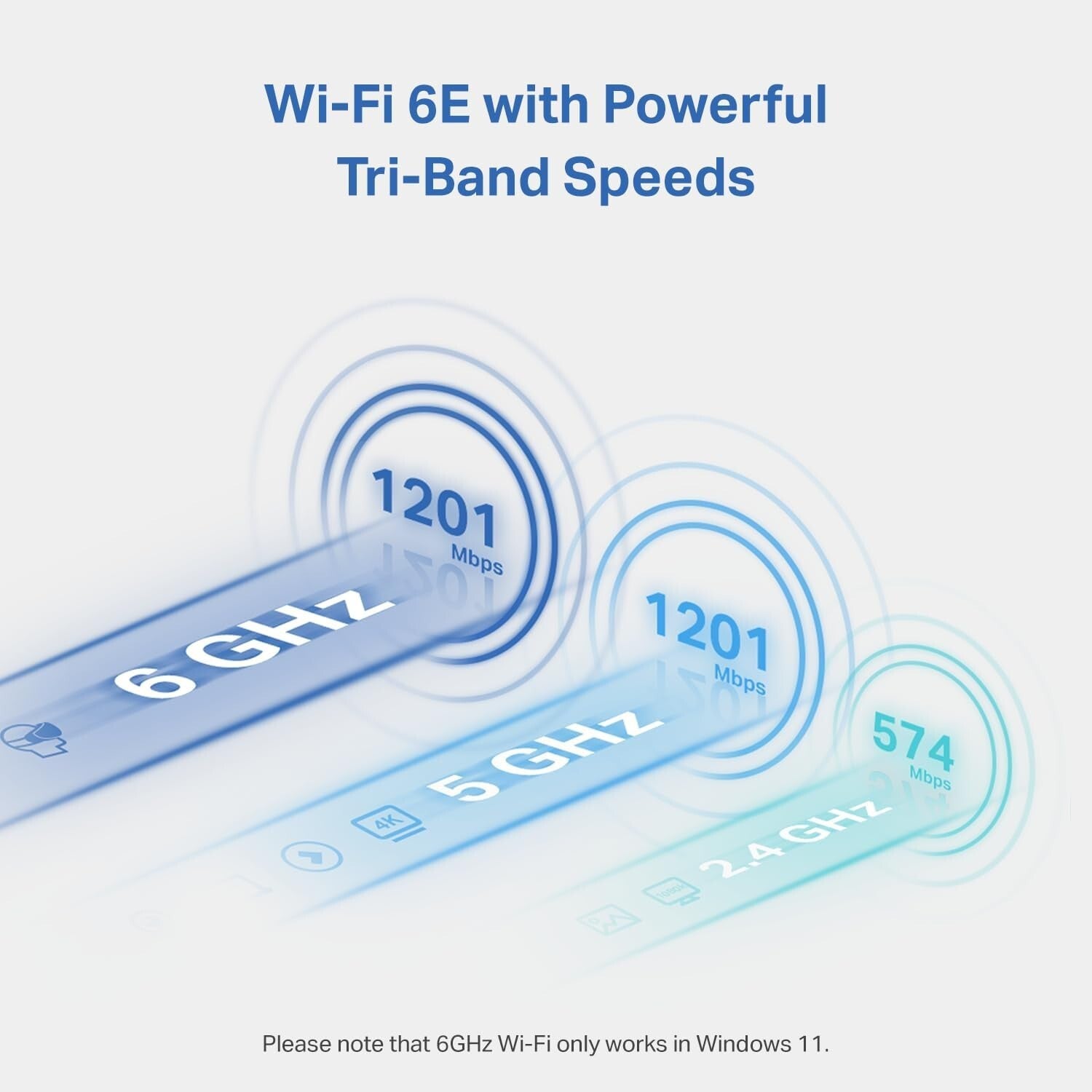 Compact WiFi 6E USB Adapter - Tri-Band, Ultra-Low Latency for Gamers & Streamers
