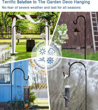 Load image into Gallery viewer, Rust-Resistant Adjustable Shepherd Hooks, 92" High with 5 Base Prongs - Black