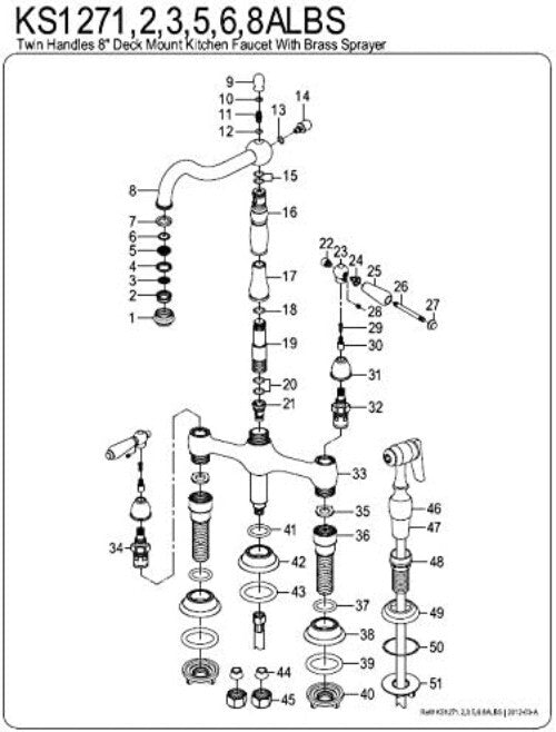 Durable 8-3/4" Heritage Kitchen Faucet - Oil Rubbed Bronze, 360º Swivel Spout
