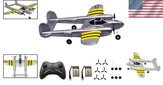 P38 Lightning RC Plane - Remote Control Airplane for New Pilots, 12-Min Flight