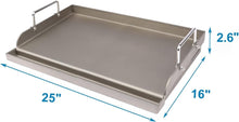 Load image into Gallery viewer, Durable Cast Iron Griddle for Gas Grill - 25" x 16" for Perfect Outdoor BBQs