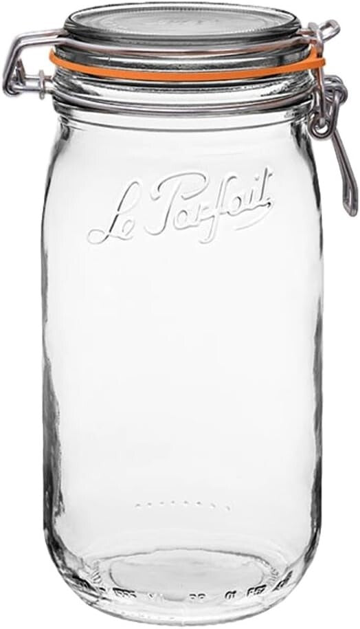 1.5L French Glass Canning Jars with Airtight Lids - Stackable & Dishwasher Safe