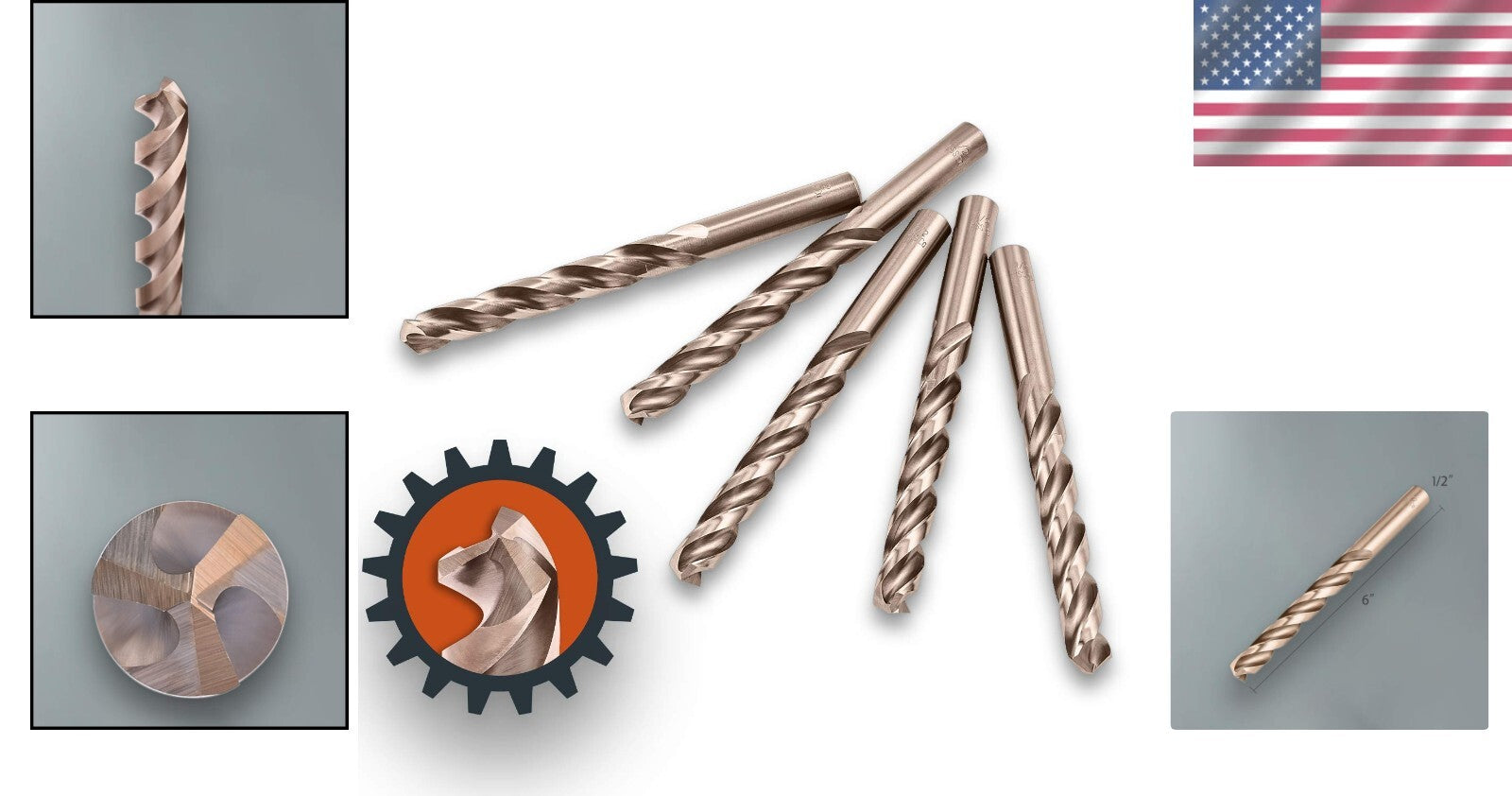 Premium 1/2-Inch HSS Cobalt Drill Bits - 5-Pack for Heavy Duty Performance