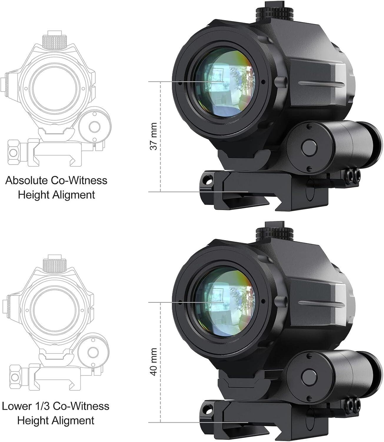Adjustable 3X Magnifier with Flip to Side Mount for Ultimate Shooting Control