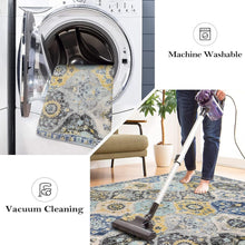 Load image into Gallery viewer, Durable 5x7 Washable Area Rug – Non-Slip Floral Pattern for High Traffic Areas