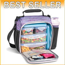 Load image into Gallery viewer, JAXX 9pc Meal Prep Lunch Box: Insulated Kit with Shaker Bottle for All Occasions