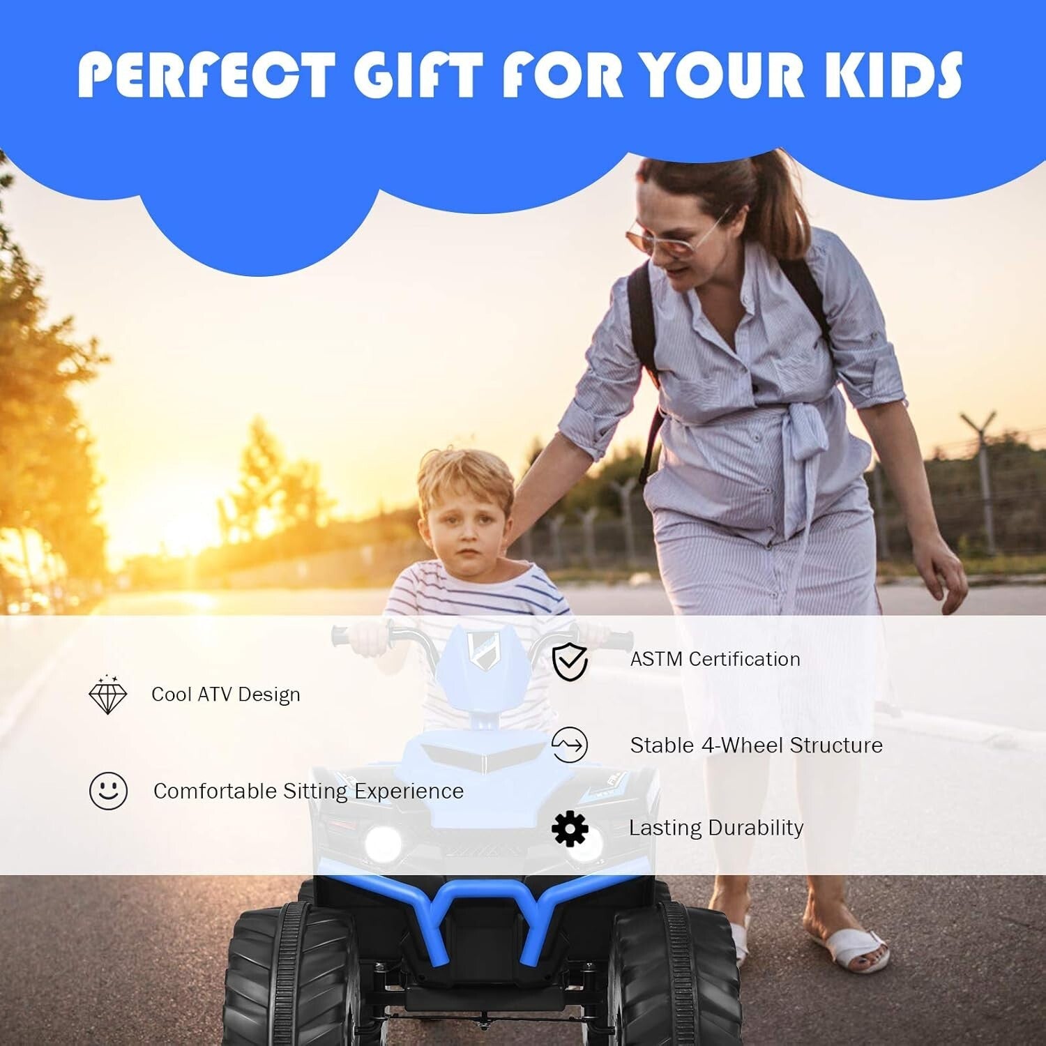 Interactive Kids 4 Wheeler ATV - Battery-Powered with Treaded Tires & Sounds
