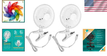 Load image into Gallery viewer, 6-Inch Whisper Quiet 2-Speed Clip-On Fan with Safety Grill for Home &amp; Office