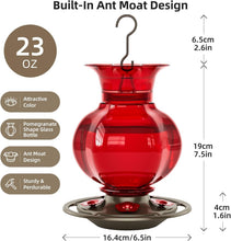 Load image into Gallery viewer, Durable 23oz Outdoor Hanging Hummingbird Feeder - Leak-Proof &amp; Rustproof, 2-Pack