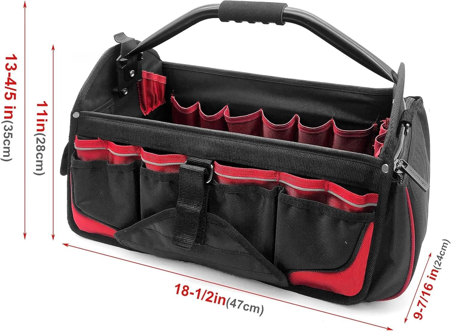 Ergonomic Heavy-Duty Tool Bag with Rotating Handle & Reflective Safety Strips