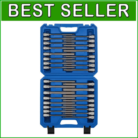 32PCS Extra Long Hex & Torx Bit Socket Set - Chrome Vanadium Steel Excellence