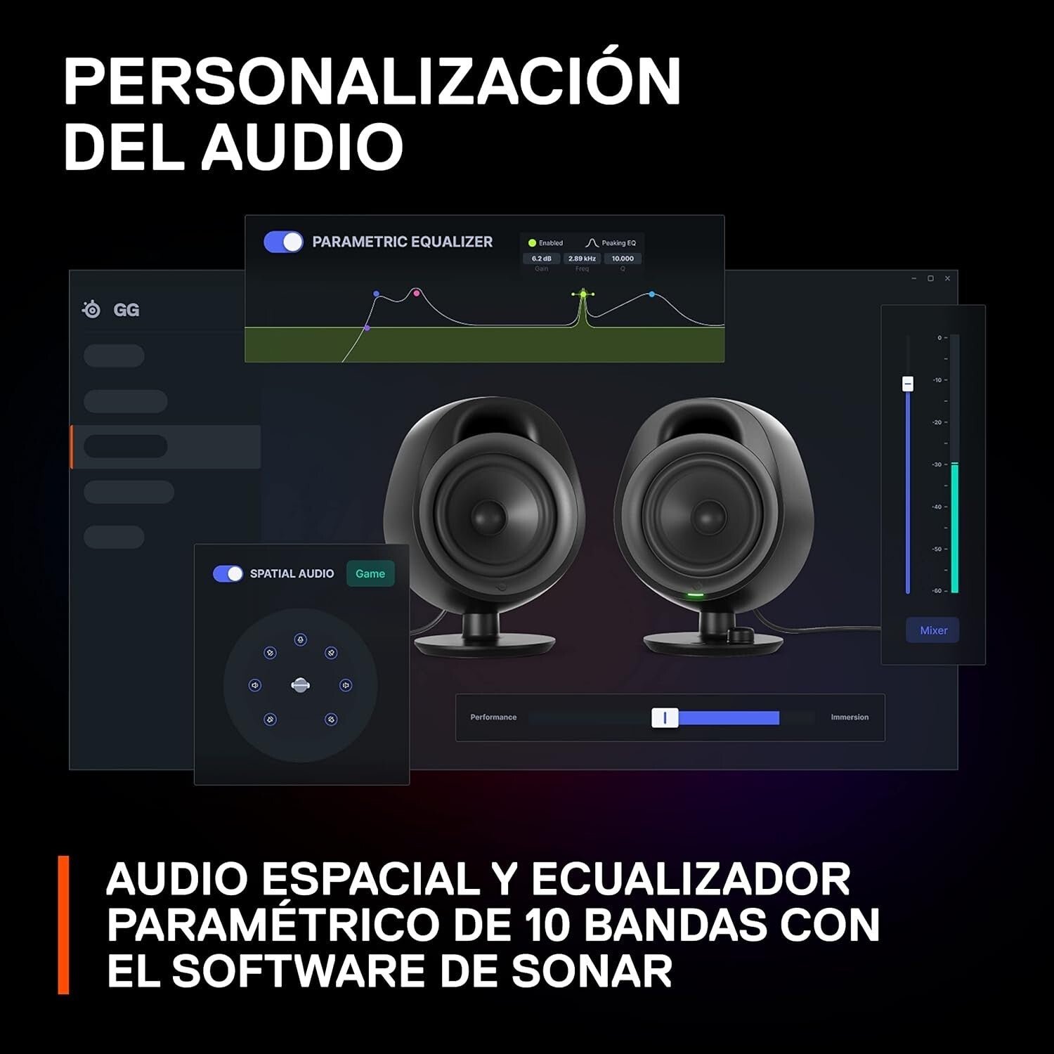 Arena 3 4-Inch Gaming Speakers - Superior Audio with Adjustable Stand & Controls