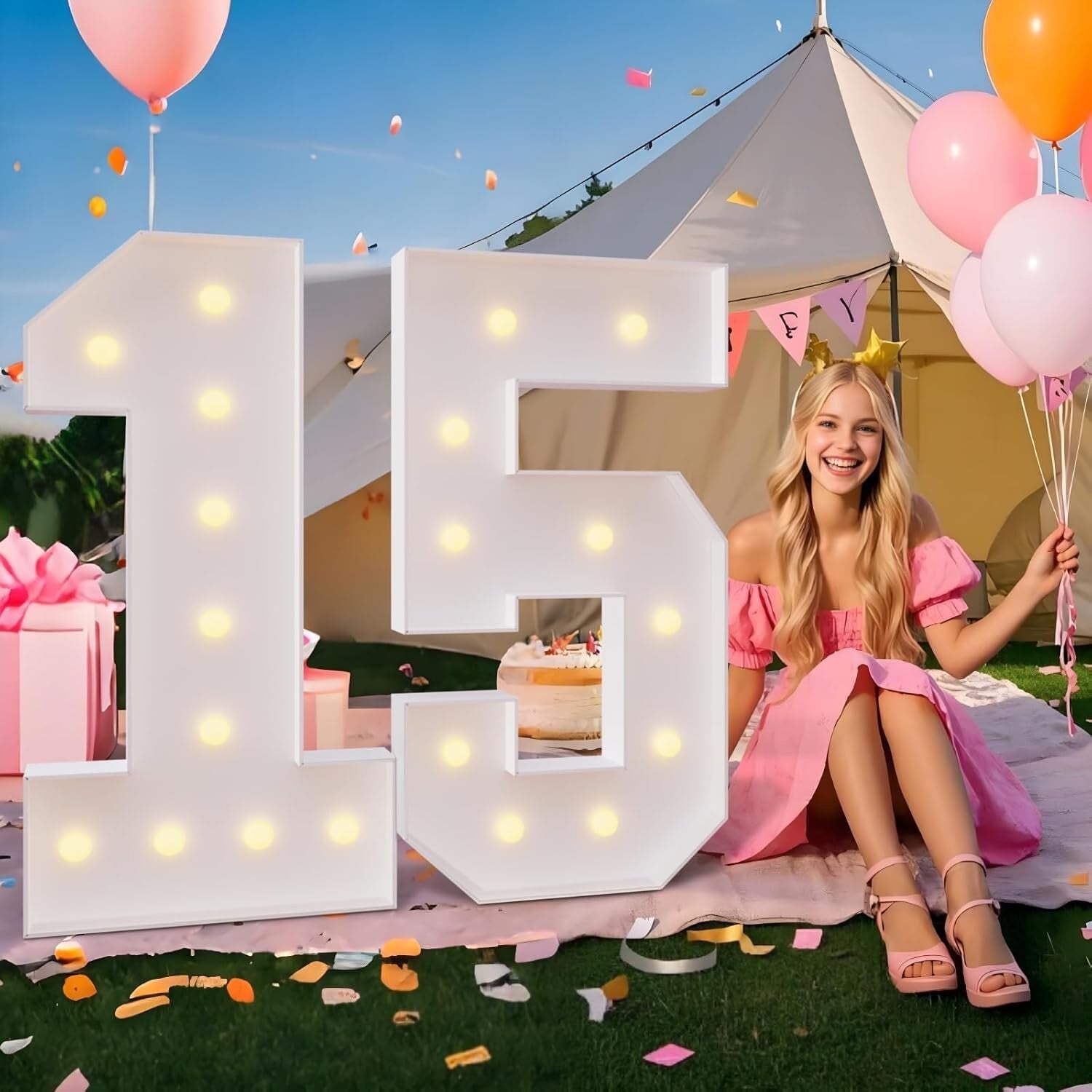 Customizable 4FT Light Up Letters Kit for Birthdays & Anniversaries – Easy Setup