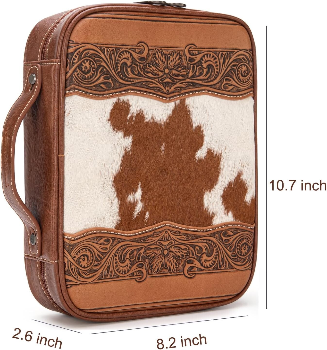 Stylish Floral Pattern Bible Cover - Vegan Leather with Secure Zipper Closure