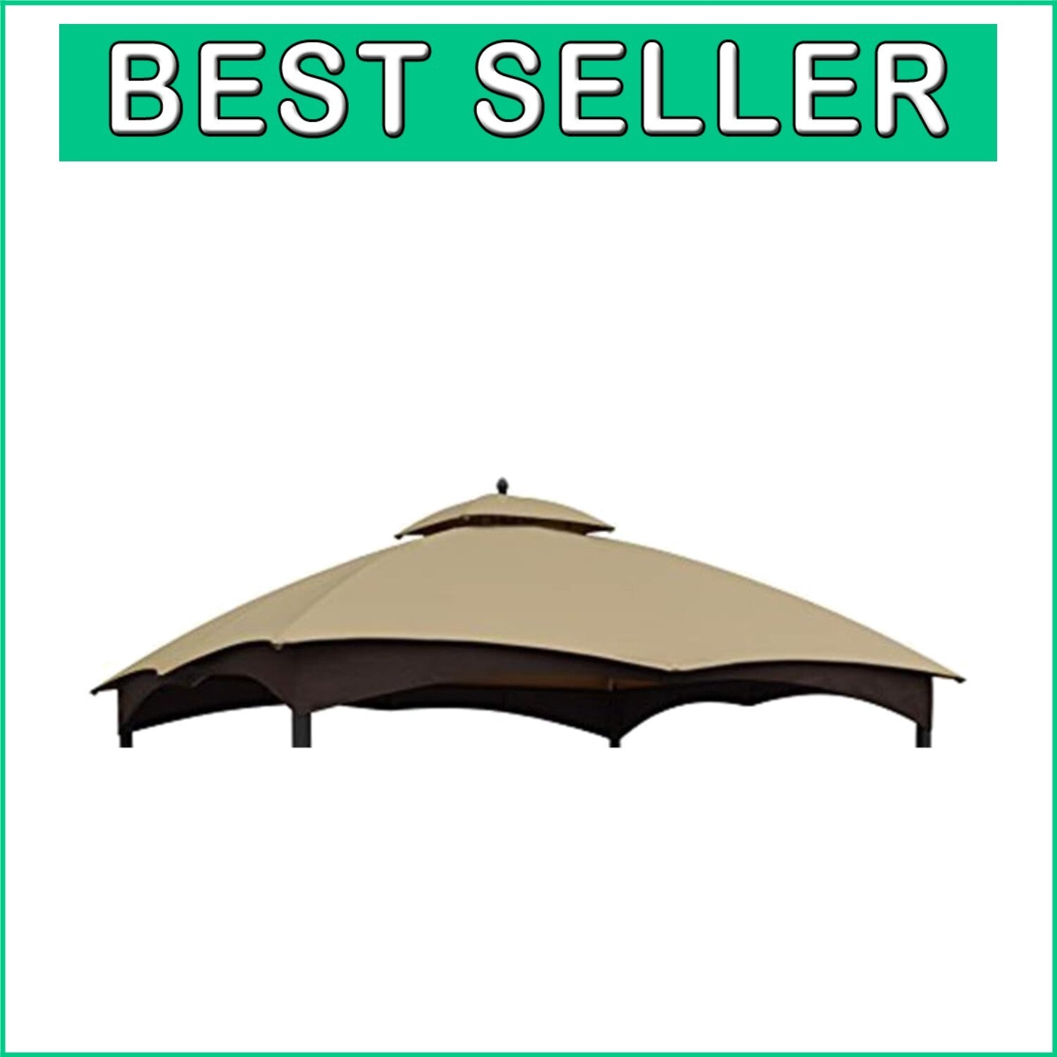 12ft x 10ft Water Resistant Gazebo Canopy Top in New Beige for Allen Roth