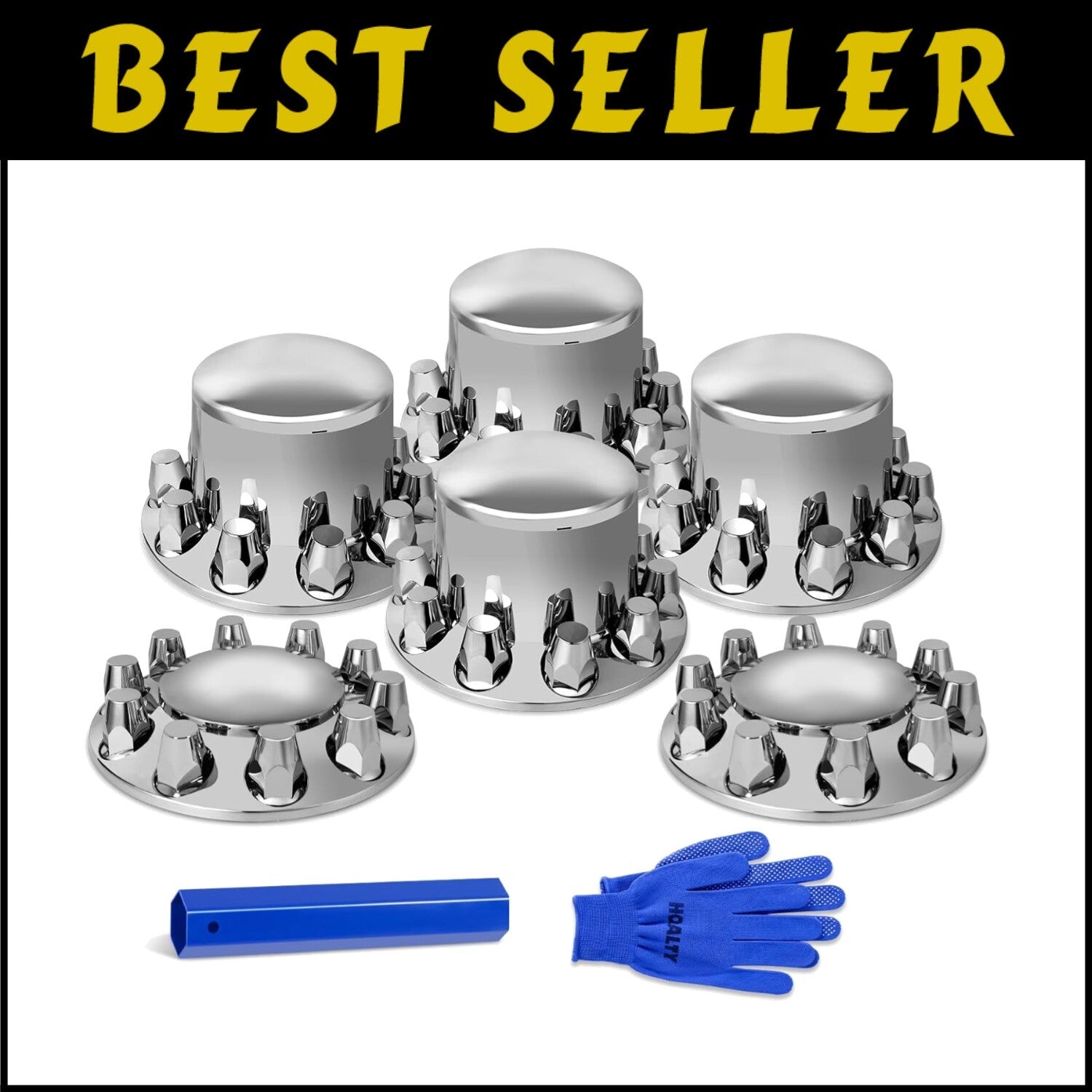 Universal Fit Chrome Dome Axle Covers for Semi Trucks - Premium ABS Design