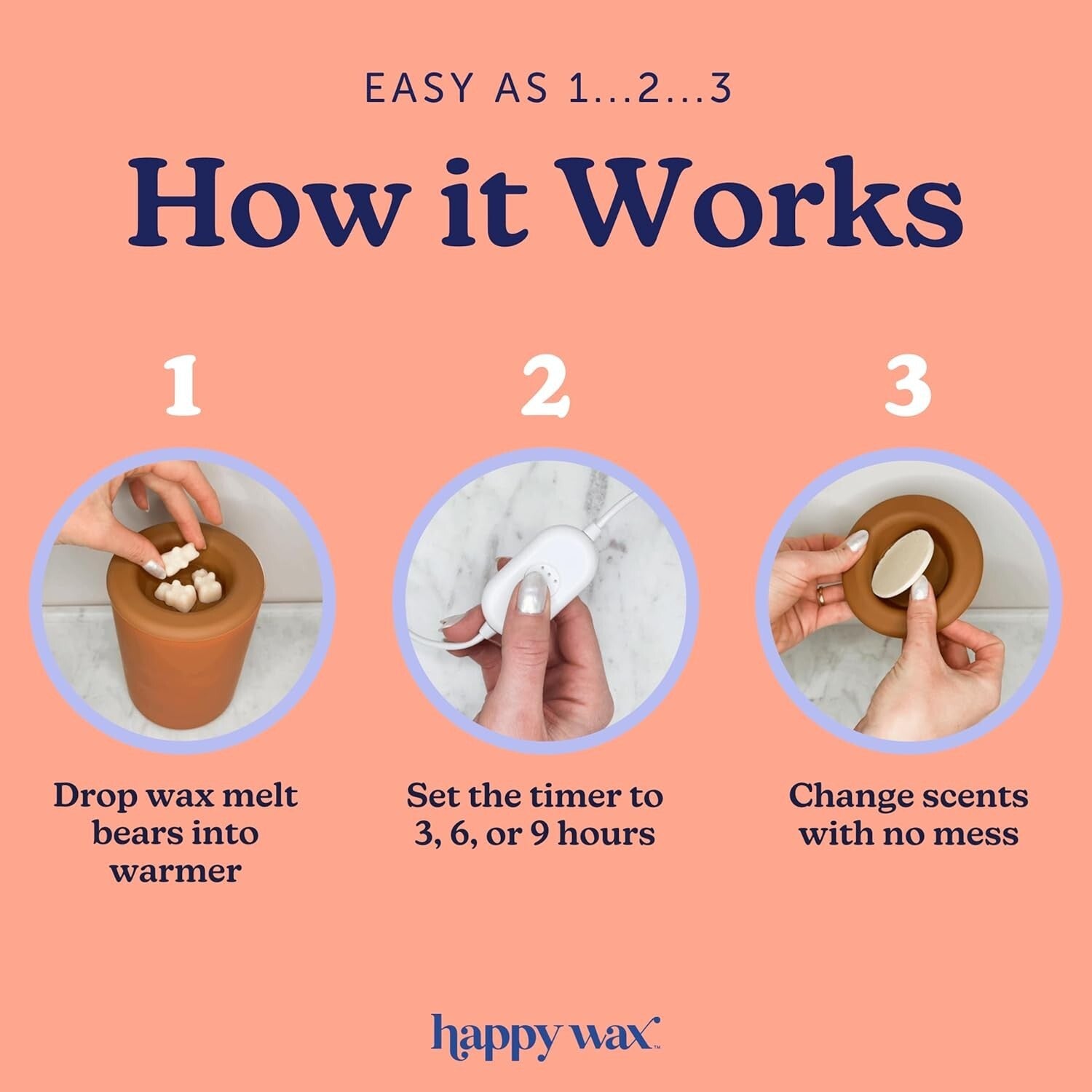 Elegant Blue Electric Wax Melter - Timer, LED Light & Easy Wax Removal Dish