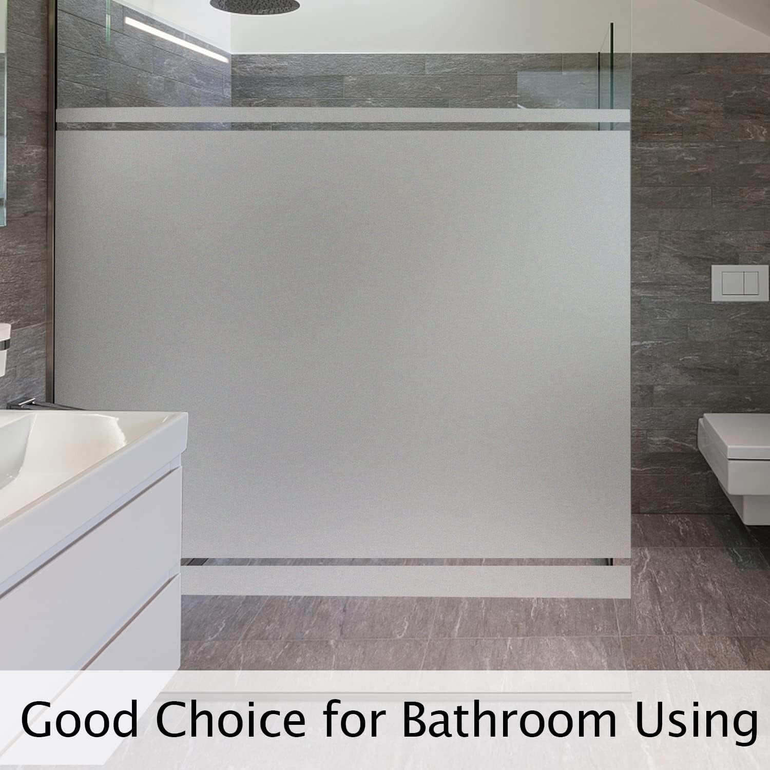 Reusable Static Cling Frosted Window Film - 35.4 x 32.8 Feet for Privacy