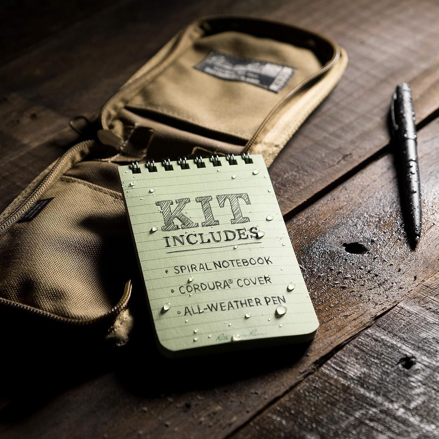 Rugged 3x5 Weatherproof Notebook Set - CORDURA Fabric & Black All-Weather Pen