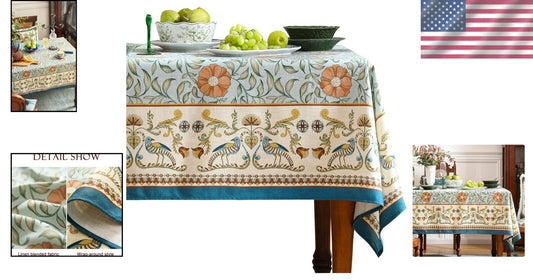 Heavyweight Floral Print Tablecloth - 63''x87'' for Stylish Dining Celebrations