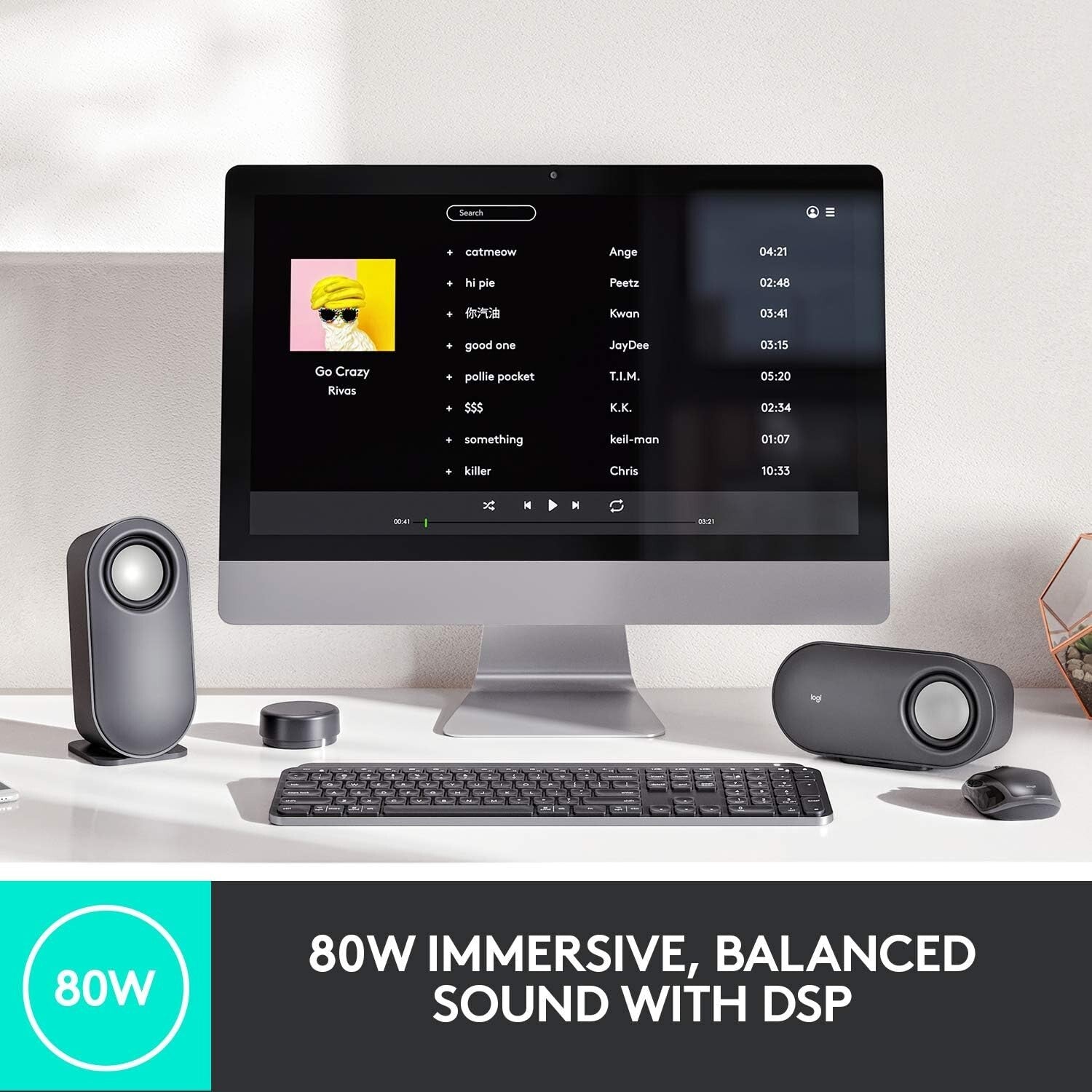 Immersive 80W Bluetooth Computer Speakers with Subwoofer & Wireless Control