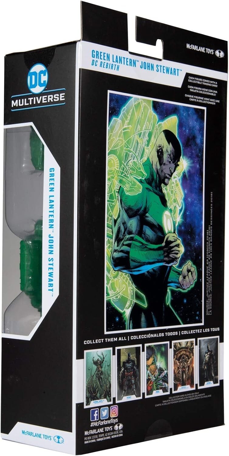 DC Multiverse John Stewart Green Lantern Action Figure with Collectible Art Card