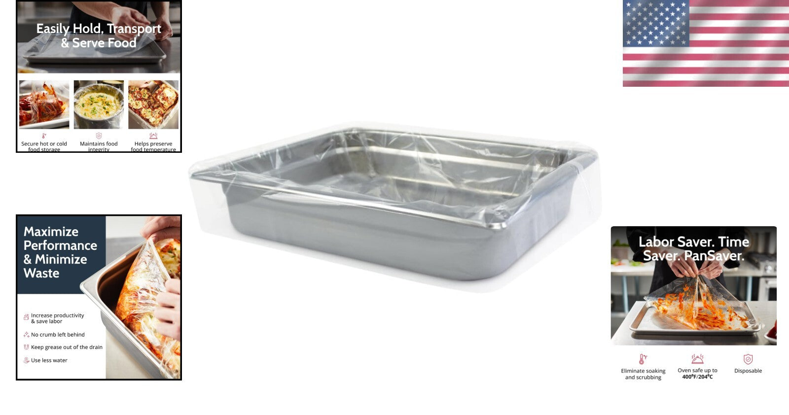 Efficient Cleanup with 100 Count Clear Pan Liners - Commercial Kitchen Must-Have