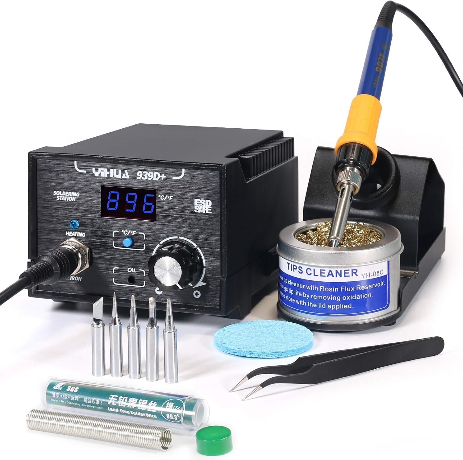 75W Digital Soldering Station with Built-in Transformer - Compact and Reliable