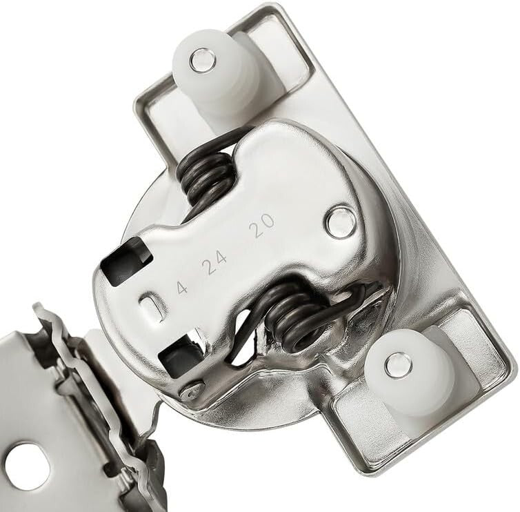 50 Pack Soft Close Hinges | 1 Inch Overlay Satin Nickel for Kitchen Cabinets