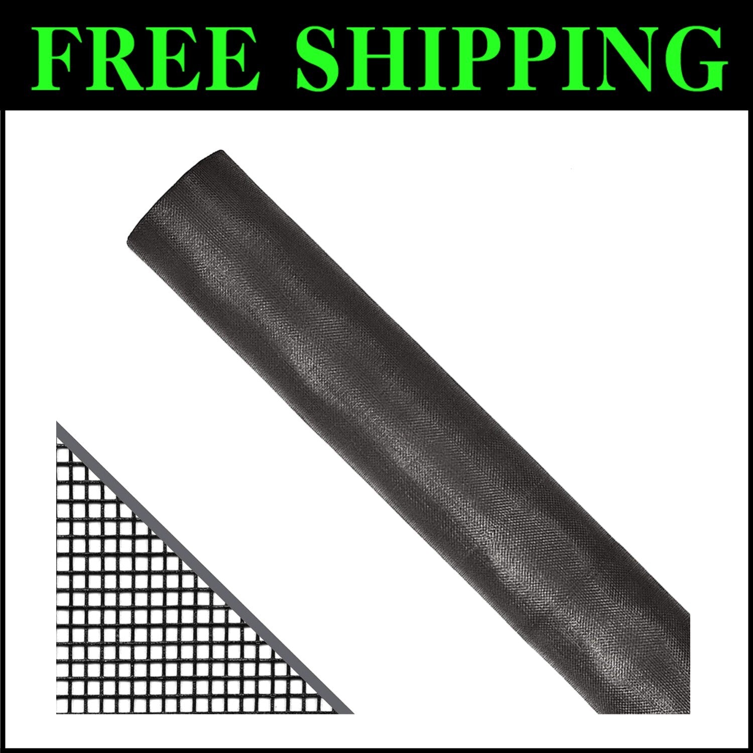 DIY Charcoal Fiberglass Bug Screen Replacement - 36" x 100' Roll by Saint-Gobain
