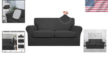 Load image into Gallery viewer, Stretch Pet-Friendly Sofa Cover: 3-Piece Set for Durable Protection - Dark Gray
