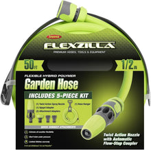 Load image into Gallery viewer, ZillaGreen 50ft Hybrid Polymer Garden Hose Kit with Quick Connect Attachments