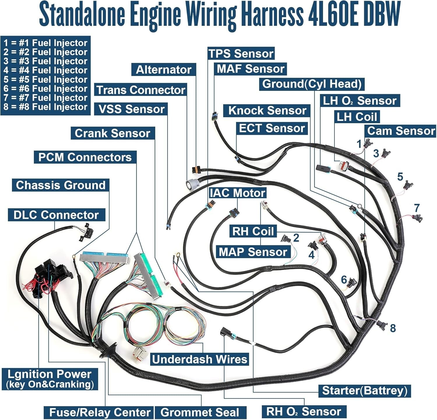 Durable Engine Wiring Harness for GM LS1 Vortec - 60-Month Warranty Included