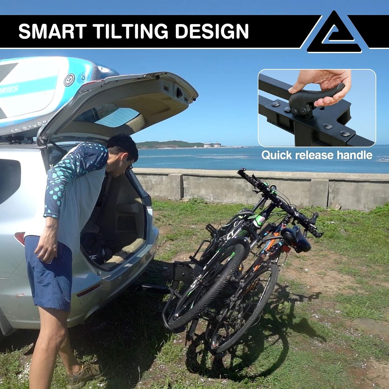 Smart Tilting 2-Bike Carrier with Safety Features - Ideal for Adventure Lovers