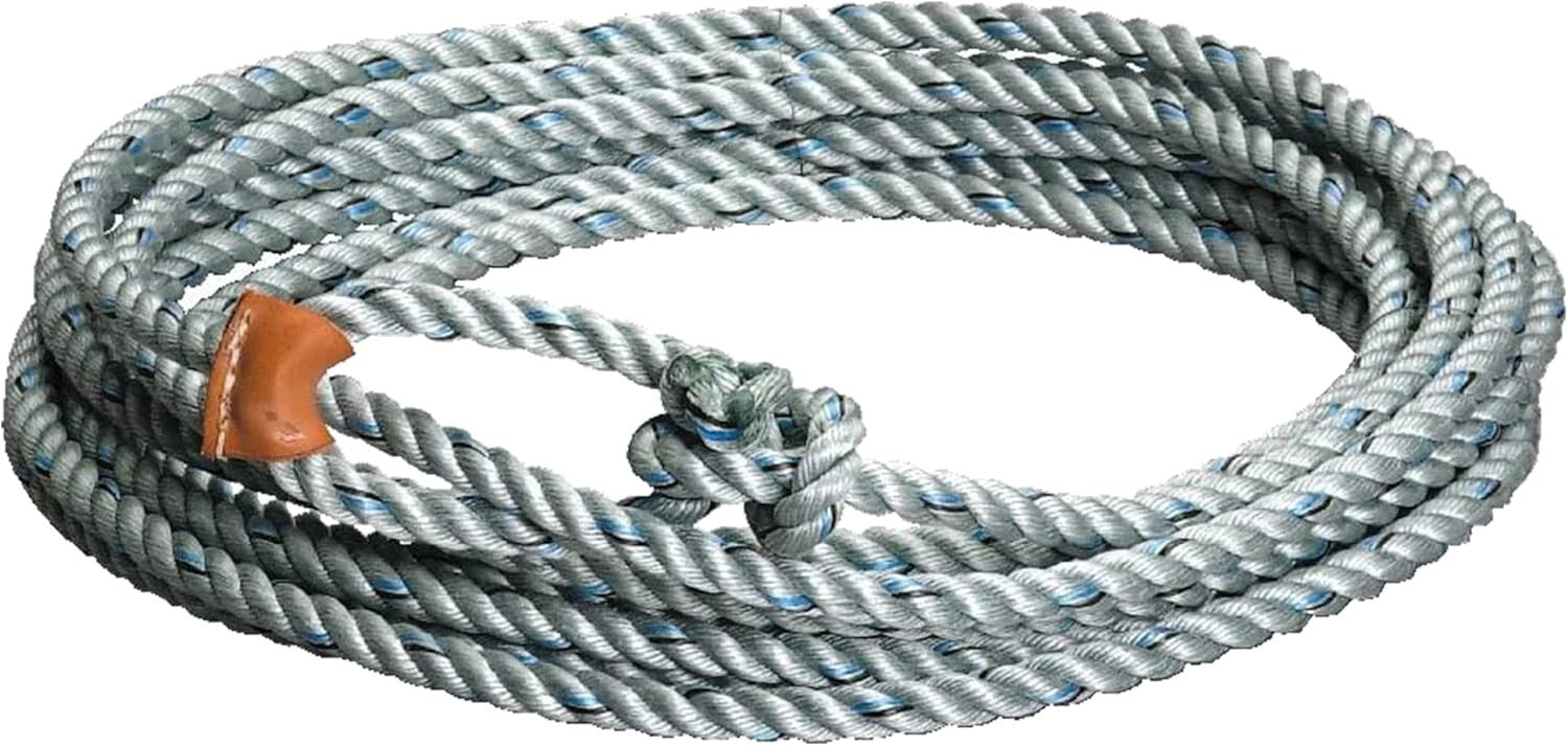 Durable Silver Dot Ranch Rope with Leather Burner - Perfect for Roping Tasks