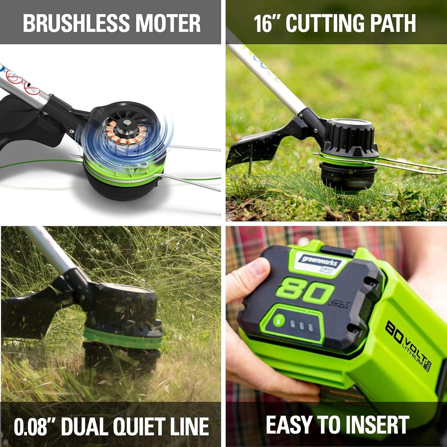 Pro 80V Brushless Cordless String Trimmer & Leaf Blower Combo - 2Ah Included