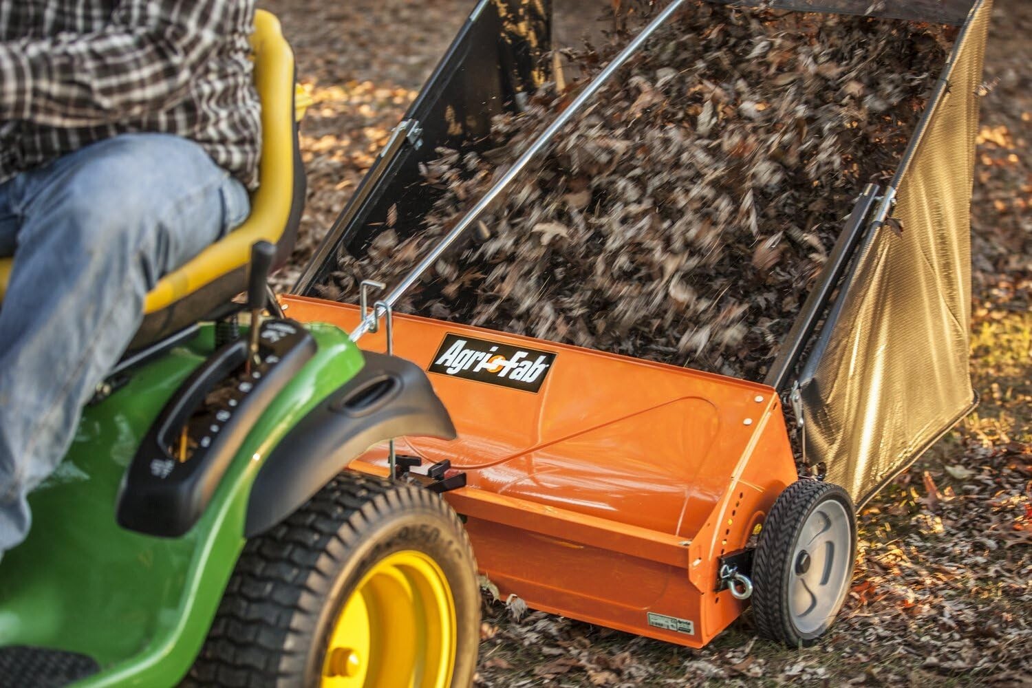 Heavy-Duty 44-Inch Leaf & Grass Sweeper - No Tool Assembly & Compact Storage