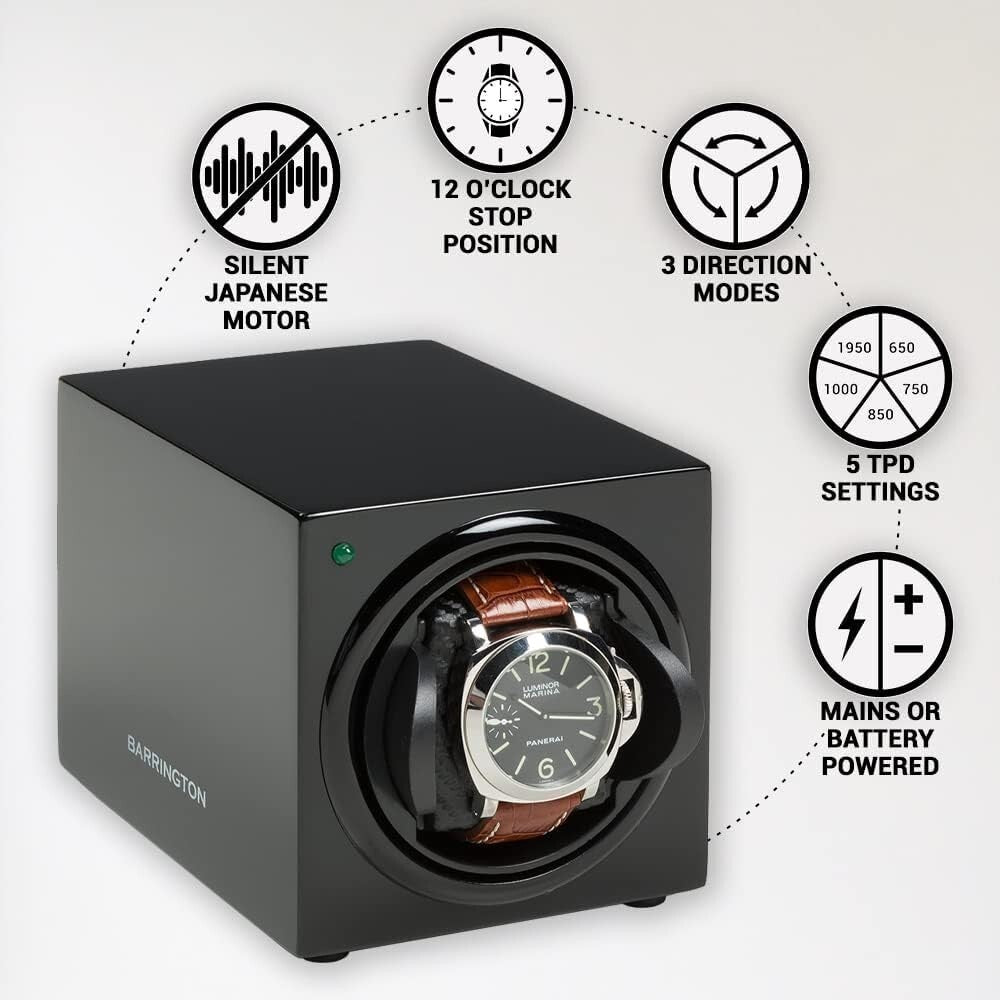 Programmable Watch Winder Box for Most Automatic Watches - 5 TPD Settings