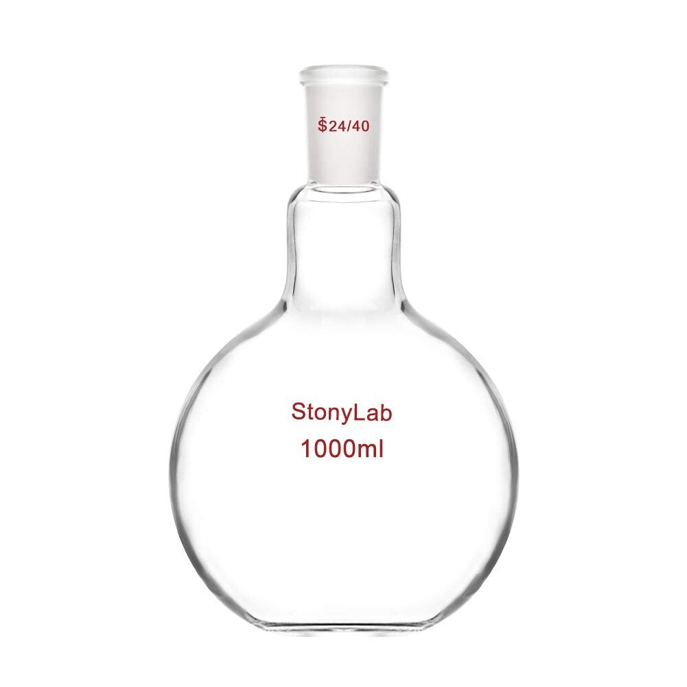 Premium 1000ml Flat Bottom Boiling Flask with Single Neck - Lab Essential