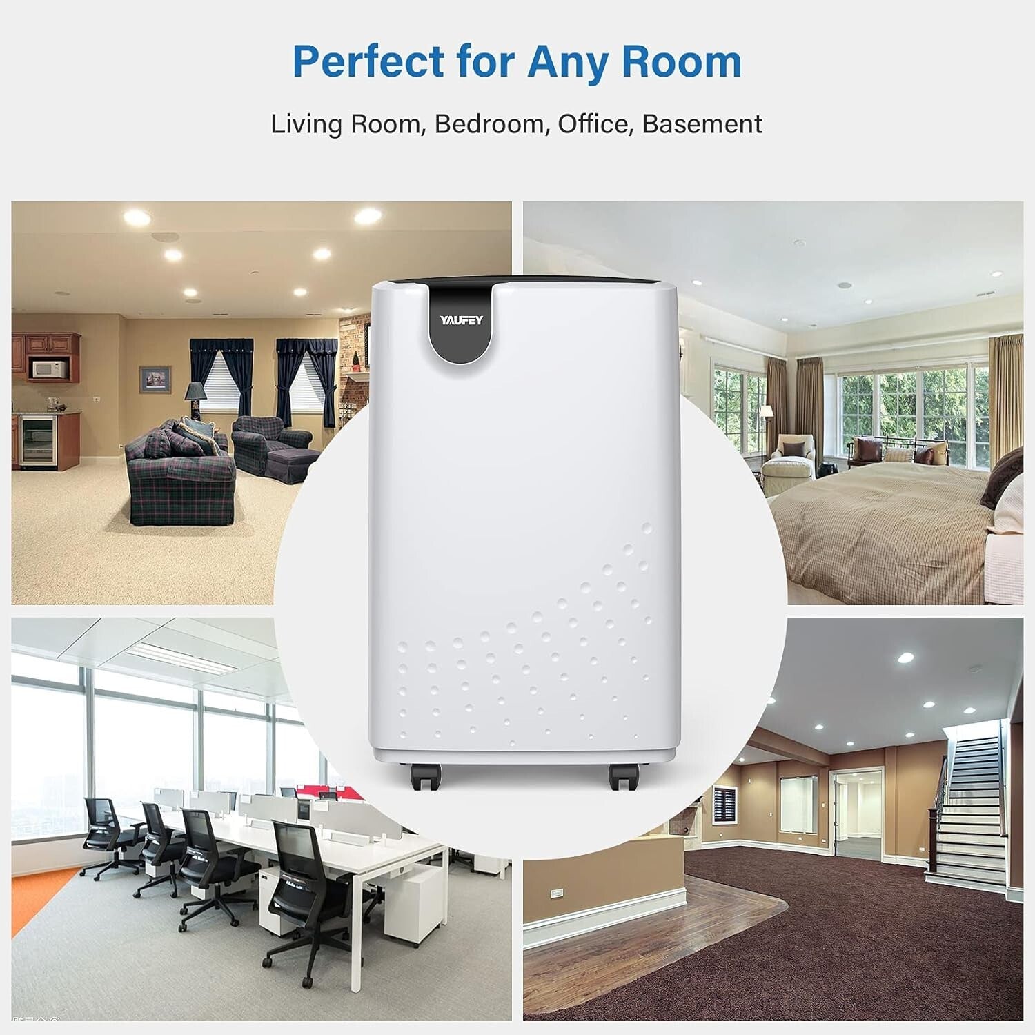 Home Dehumidifier for Medium to Large Spaces - 2500 Sq Ft Coverage & Easy Setup