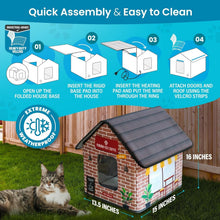 Load image into Gallery viewer, Insulated Outdoor Cat Shelter with Heated Mat - Ideal for Colder Weather