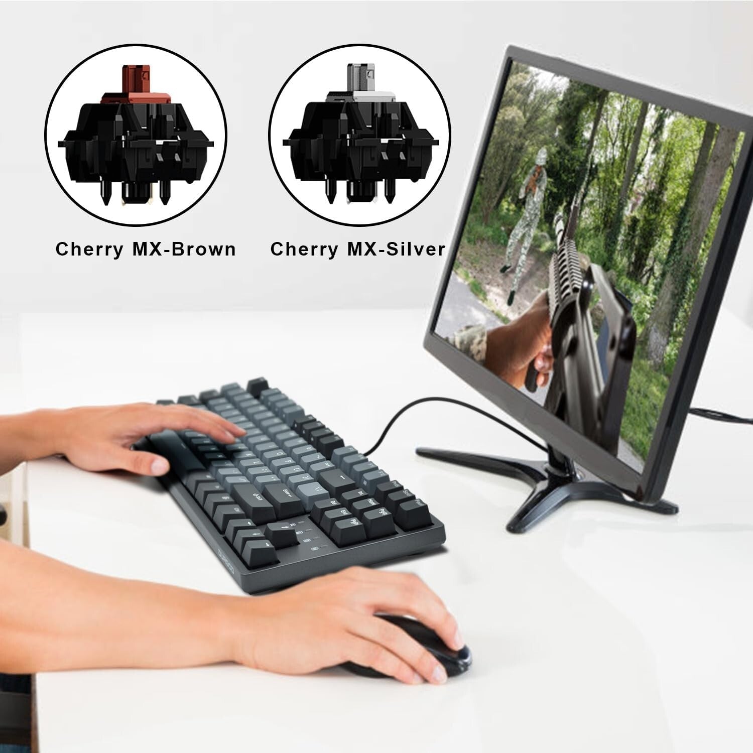 Taurus TKL 87-Key Mechanical Gaming Keyboard - PBT Keycaps, USB-C, Space Grey