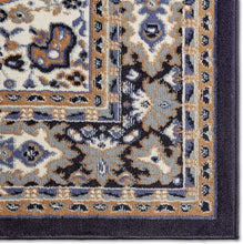 Load image into Gallery viewer, Luxurious Navy Blue/Brown Medallion Area Rug, 5'2"x7'4", for Cozy Living Spaces